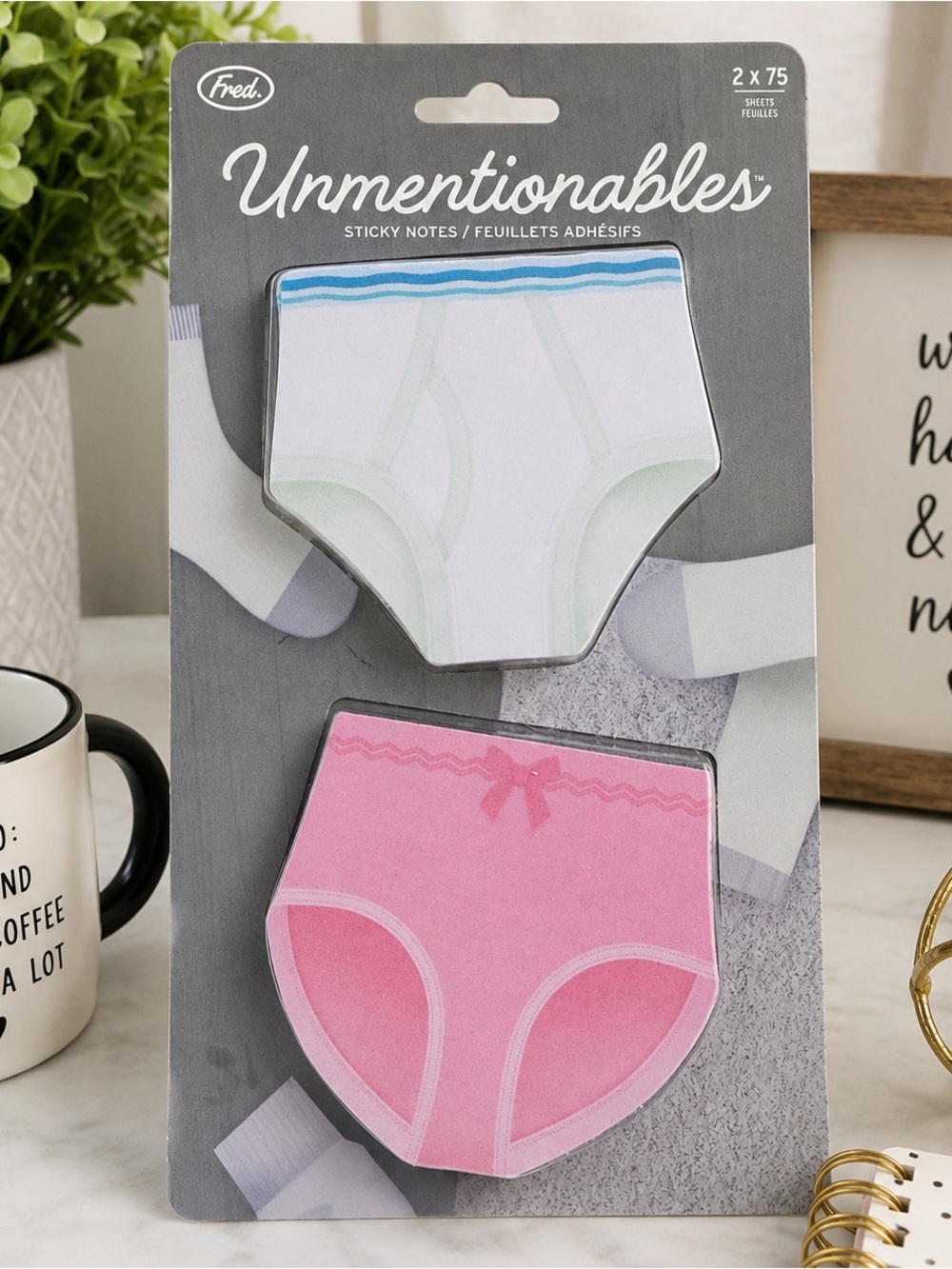 Fred Unmentionables Sticky Notes Novelty Notepad Set NIP Funny Office Gift